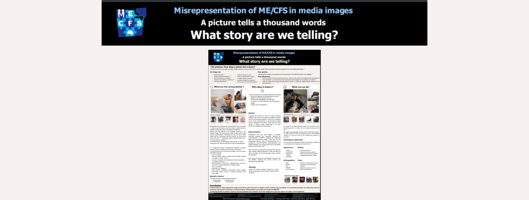 Misrepresentation of ME/CFS in media images 2021 Banner IACFSME conference